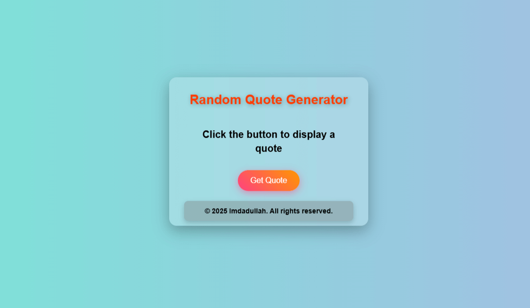 RANDOM QUOTE Page Screenshot